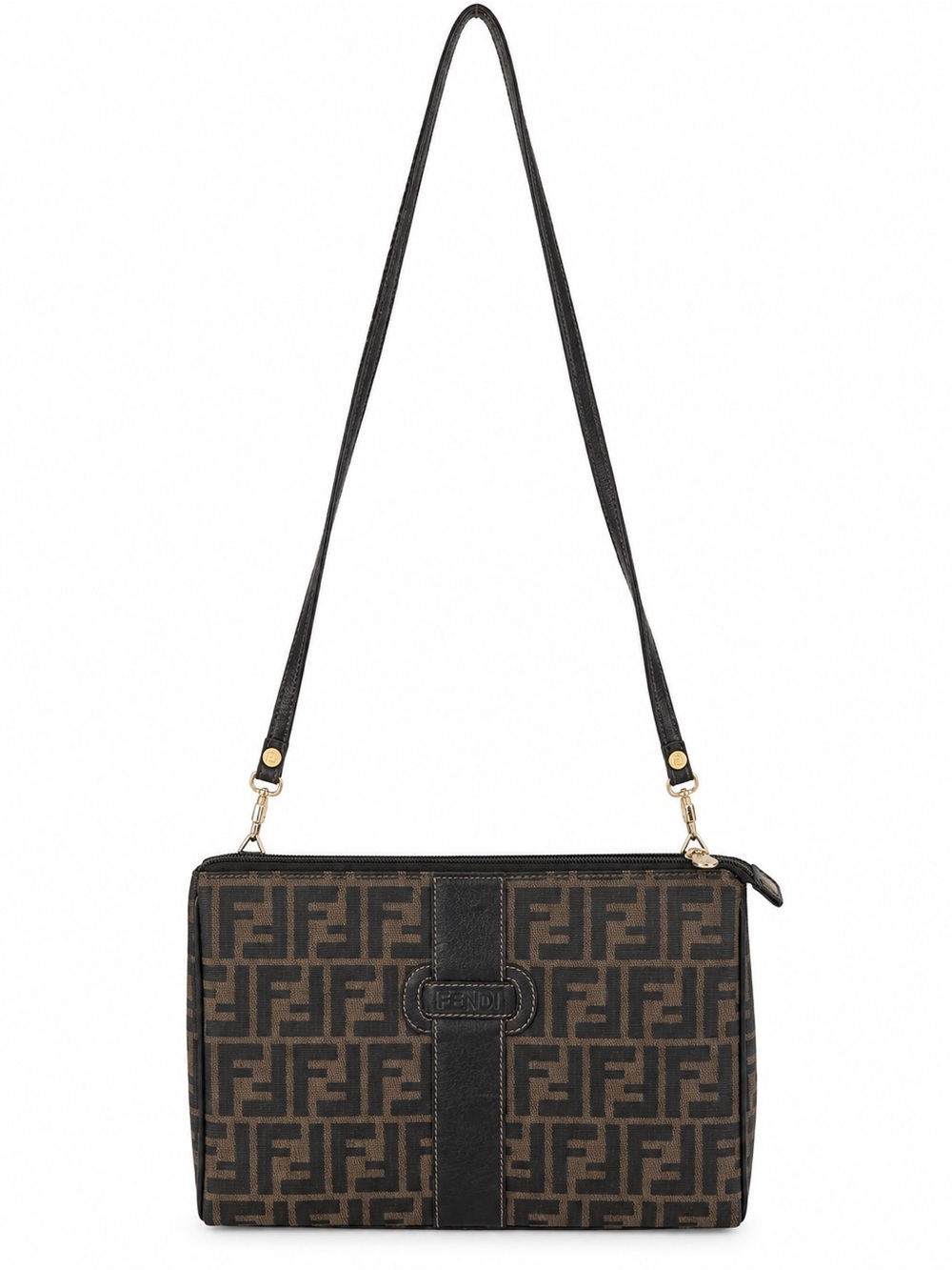 Fendi Brown and Black FF Logo Crossbody